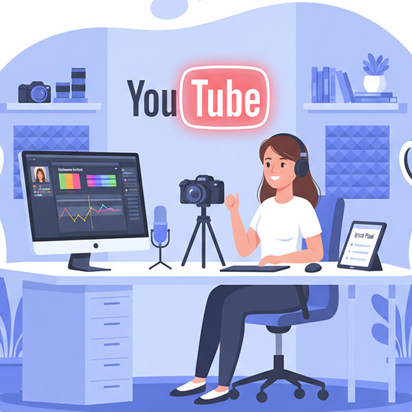 Youtube Stüdyosu ve İçerik Planı Görseli